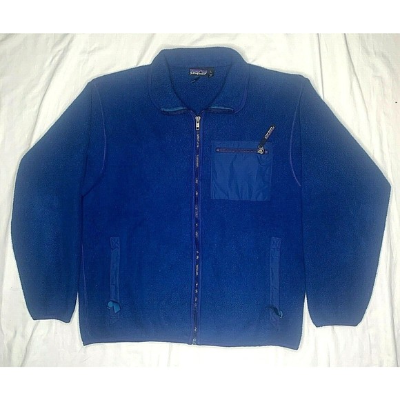 Patagonia Jackets & Blazers - Vintage '91 Patagonia Mens Synchilla Fleece Jacket Cobalt Blue 25021 Size Large